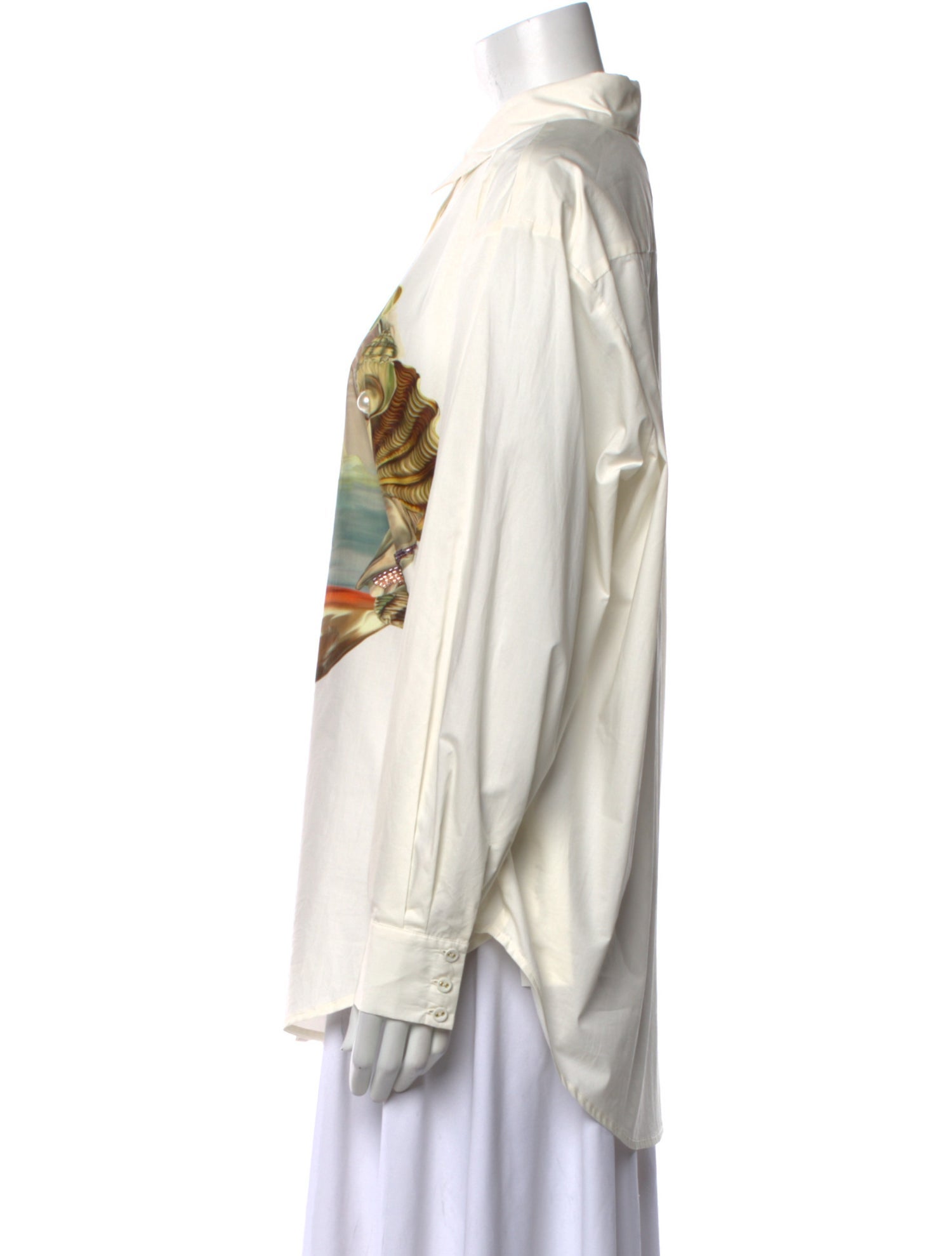 ALÉMAIS Graphic Print Long Sleeve Button-Up Top