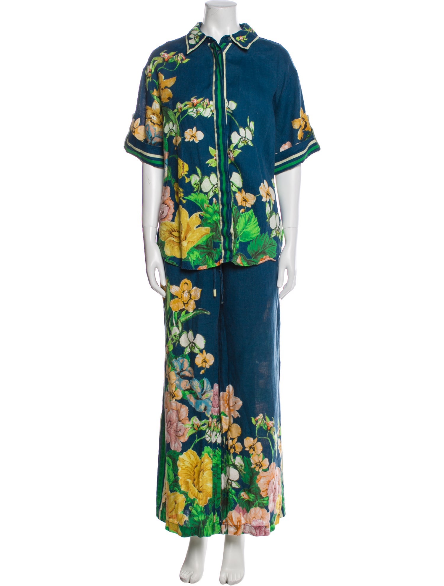 ALÉMAIS Linen Floral Print Short Set