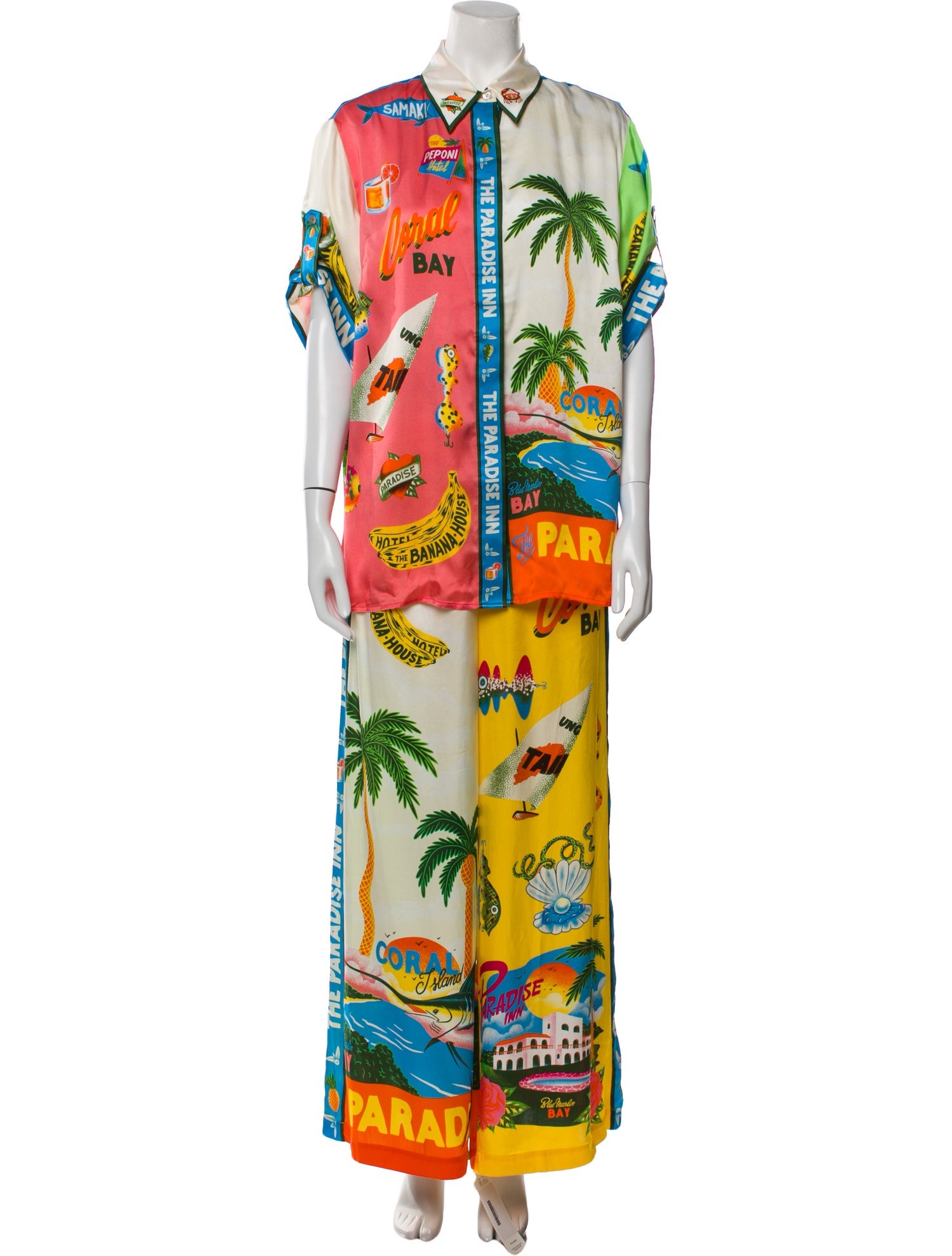 ALÉMAIS Silk Printed Pant Set