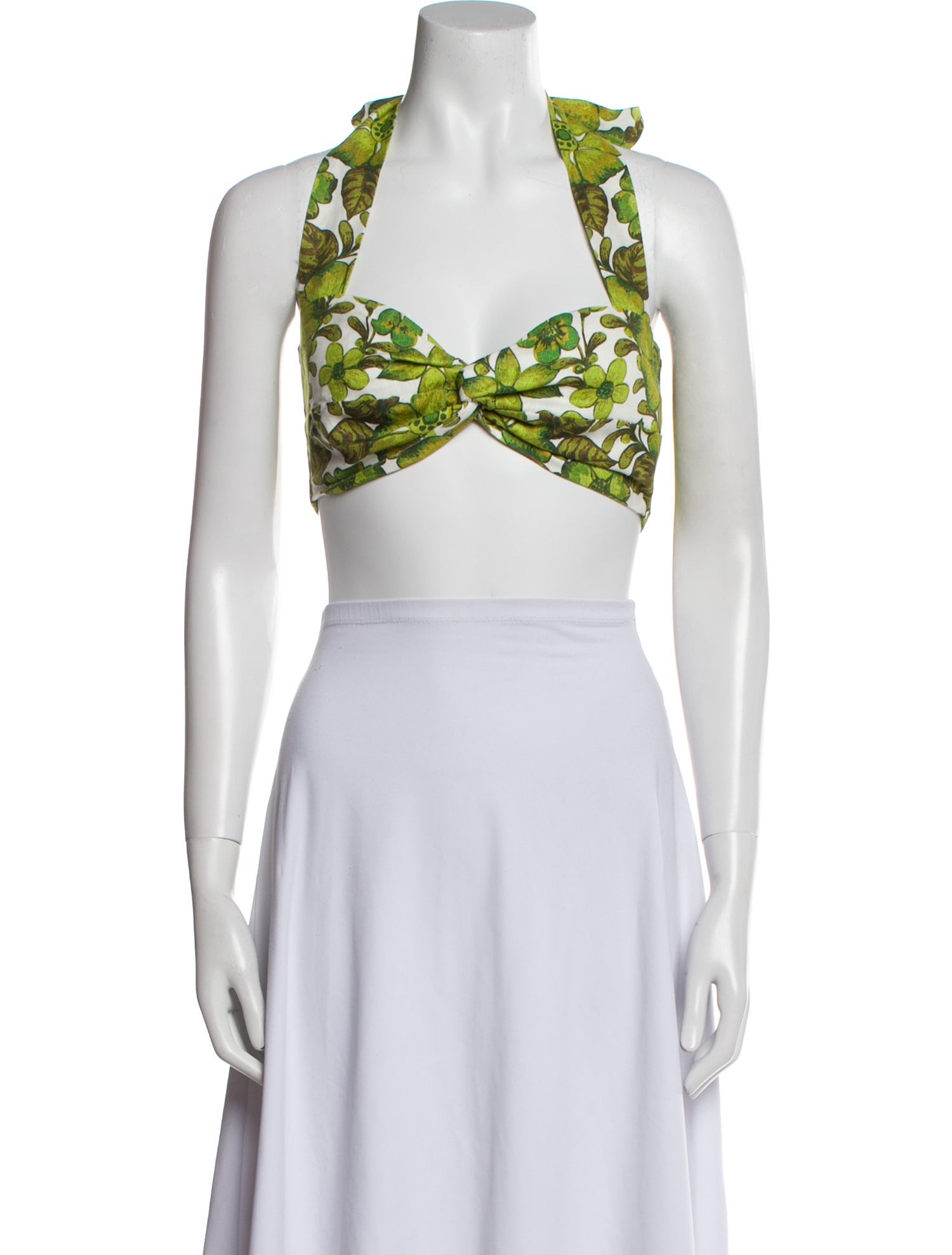 ALÉMAIS Linen Printed Crop Top