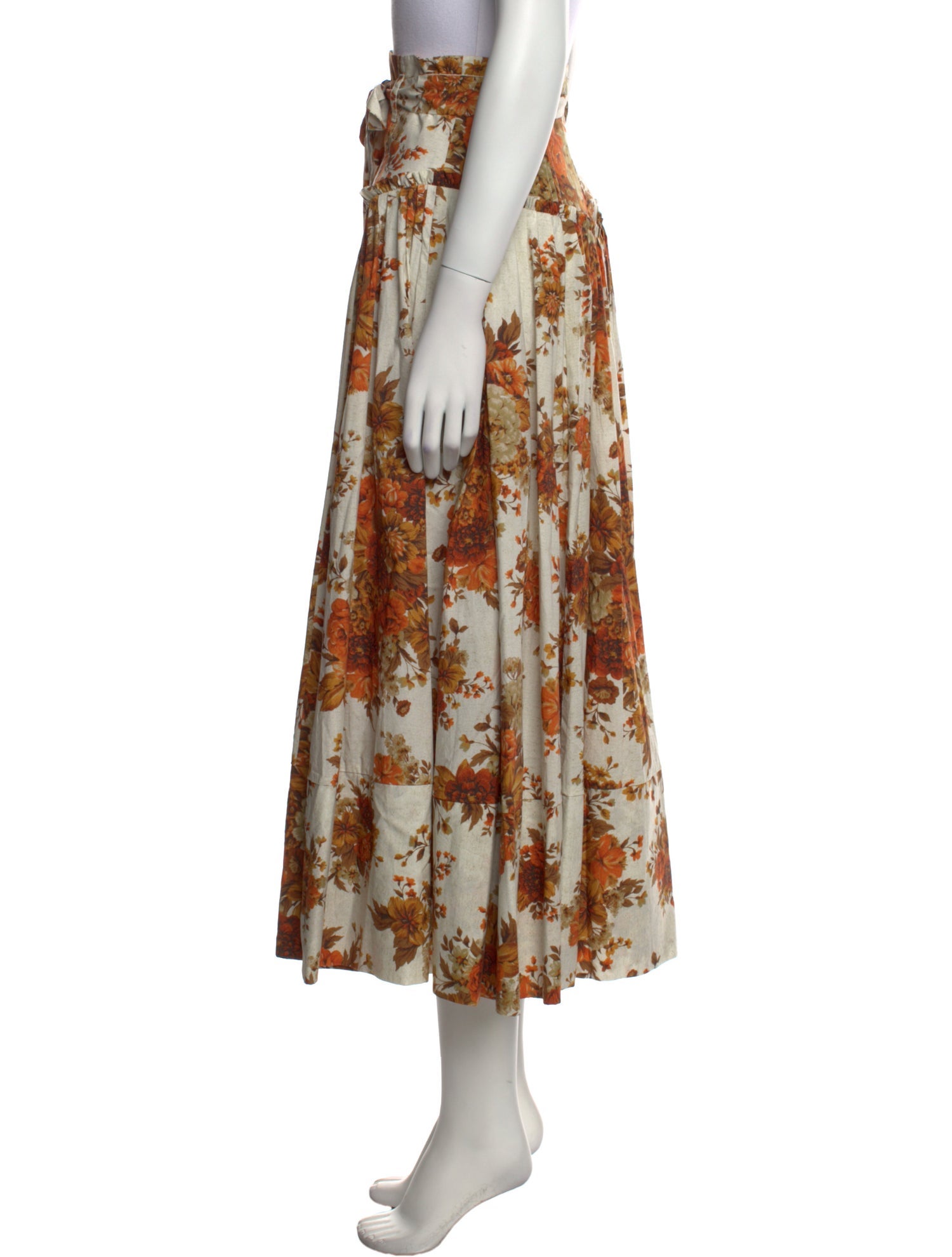 ALÉMAIS Floral Print Midi Length Skirt w/ Tags