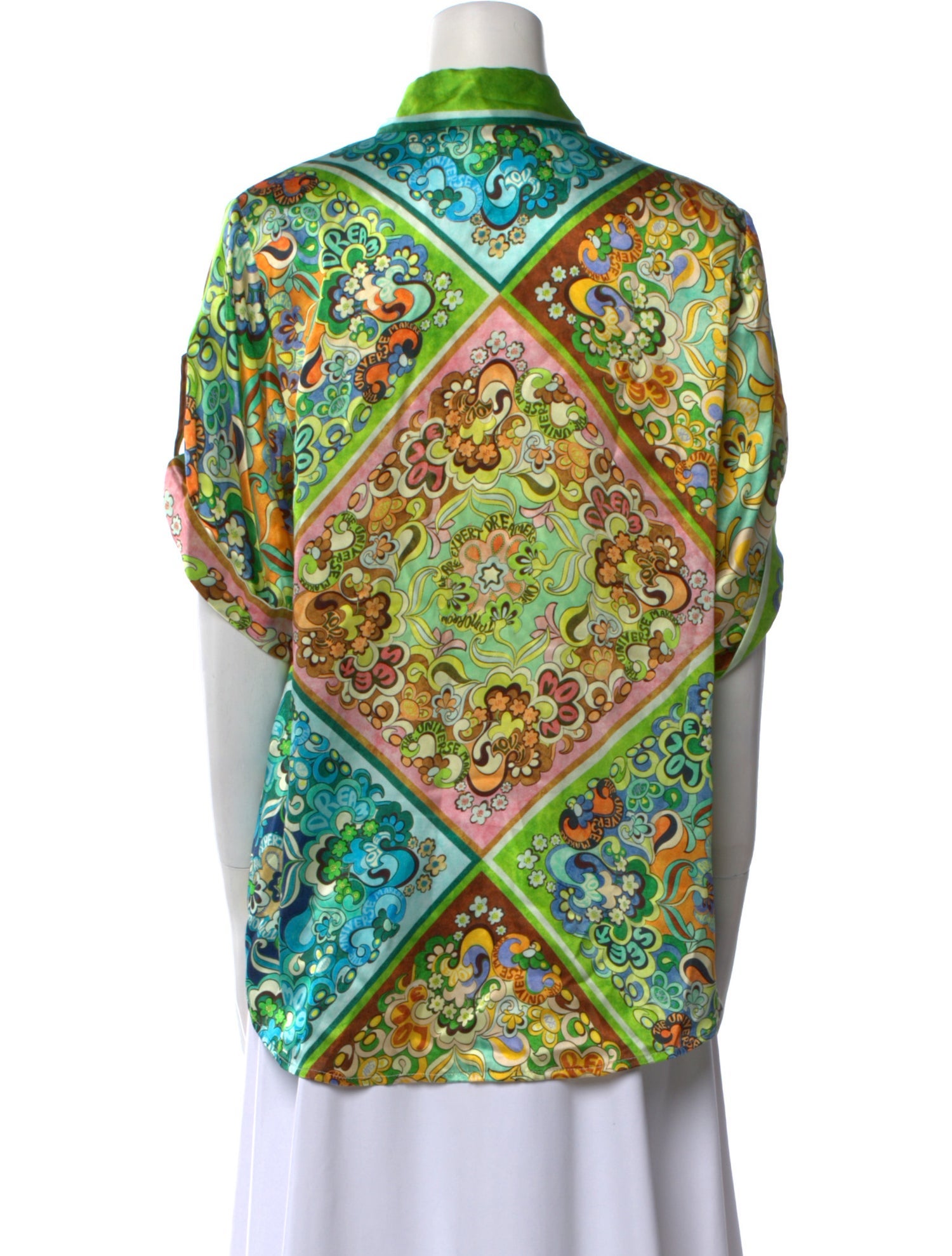 ALÉMAIS Silk Printed Button-Up Top