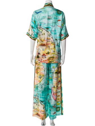 ALÉMAIS Silk Printed Pant Set