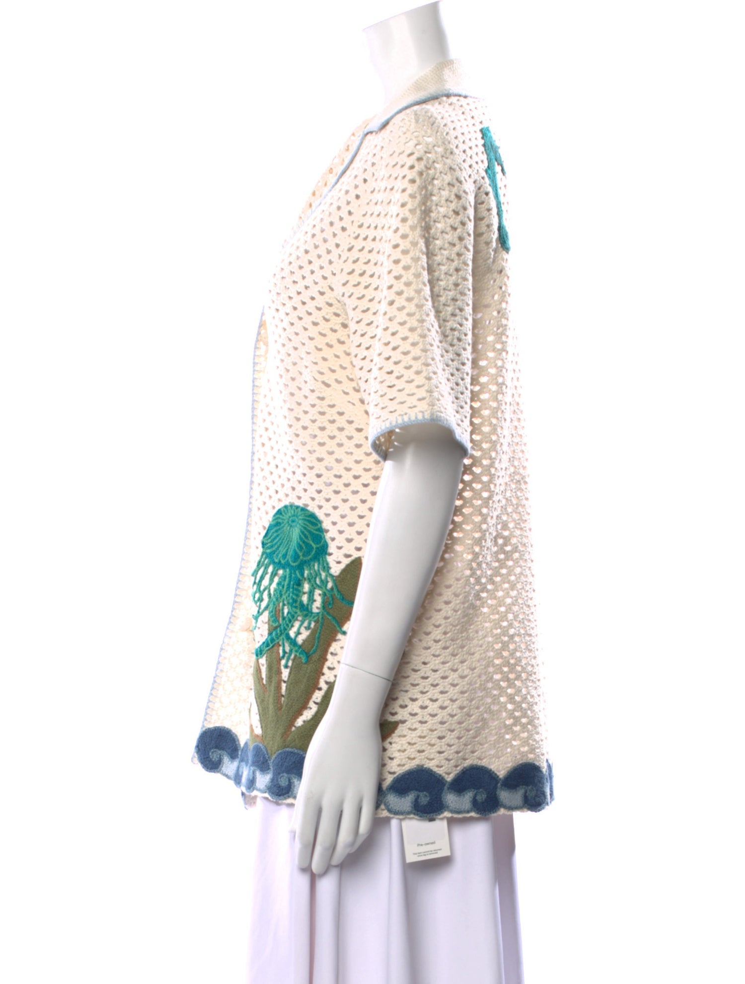 ALÉMAIS Graphic Print V-Neck Sweater