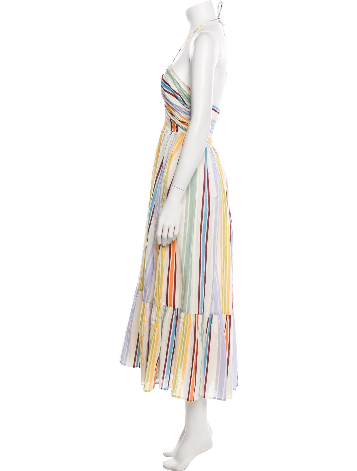 ALÉMAIS Striped Midi Length Dress