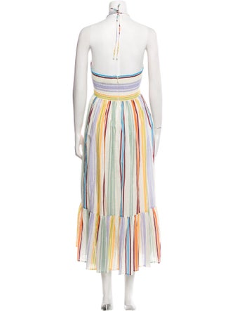ALÉMAIS Striped Midi Length Dress