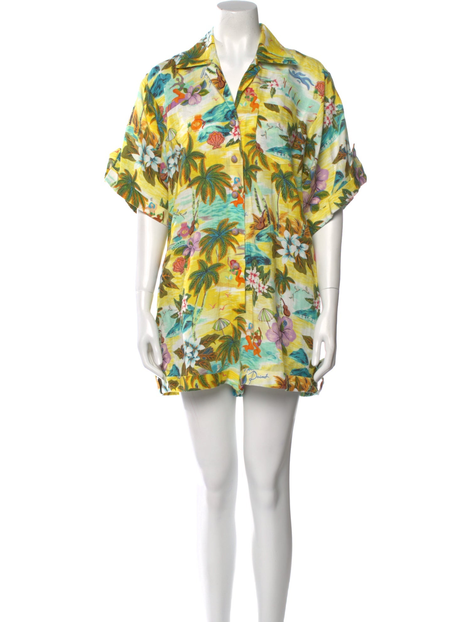 ALÉMAIS Linen Printed Romper