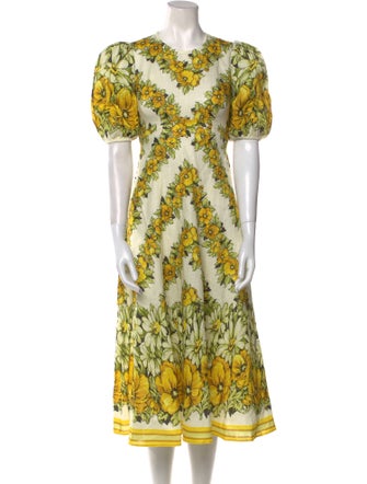 ALÉMAIS Linen Midi Length Dress