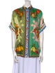 ALÉMAIS Silk Printed Button-Up Top