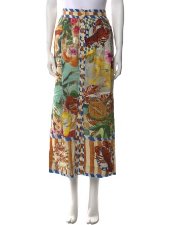 ALÉMAIS Linen Midi Length Skirt