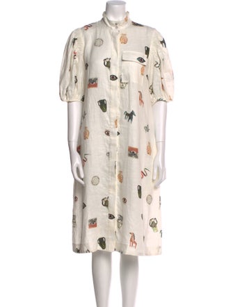 ALÉMAIS Linen Midi Length Dress