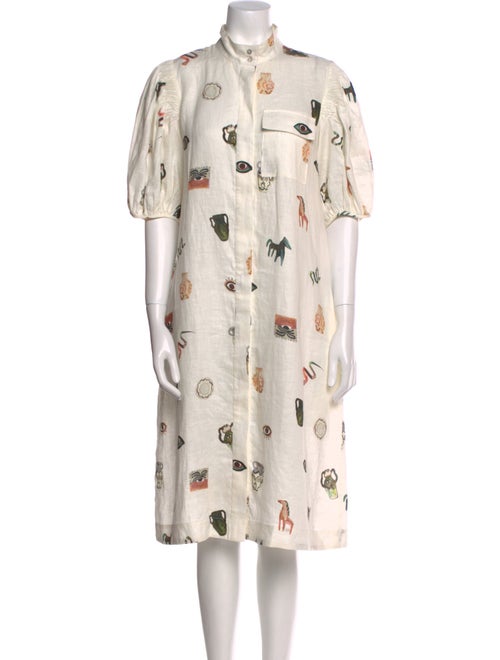 ALÉMAIS Linen Midi Length Dress