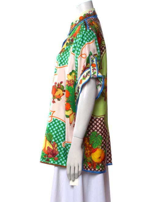 ALÉMAIS Silk Printed Button-Up Top