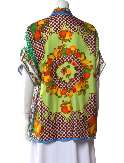 ALÉMAIS Silk Printed Button-Up Top