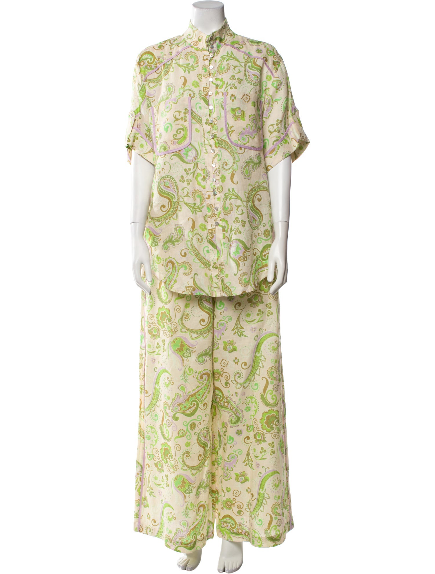 ALÉMAIS Linen Printed Pant Set