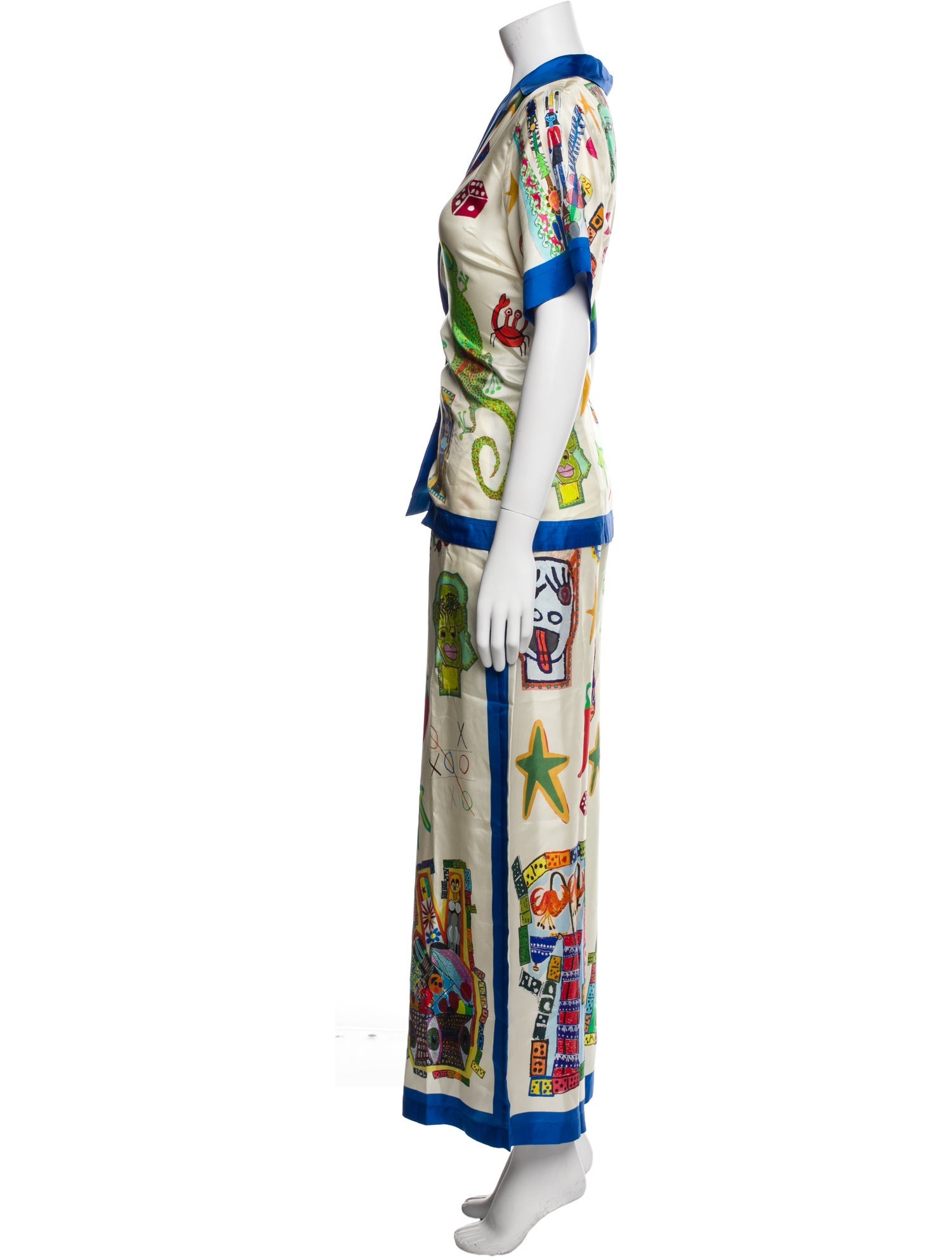 ALÉMAIS Silk Printed Pant Set w/ Tags