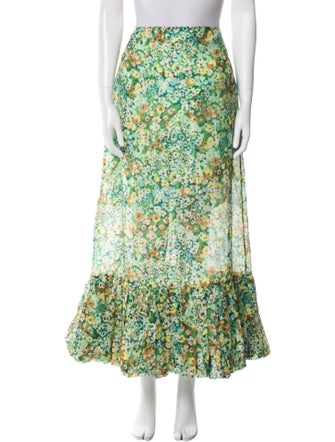 ALÉMAIS Floral Print Midi Length Skirt