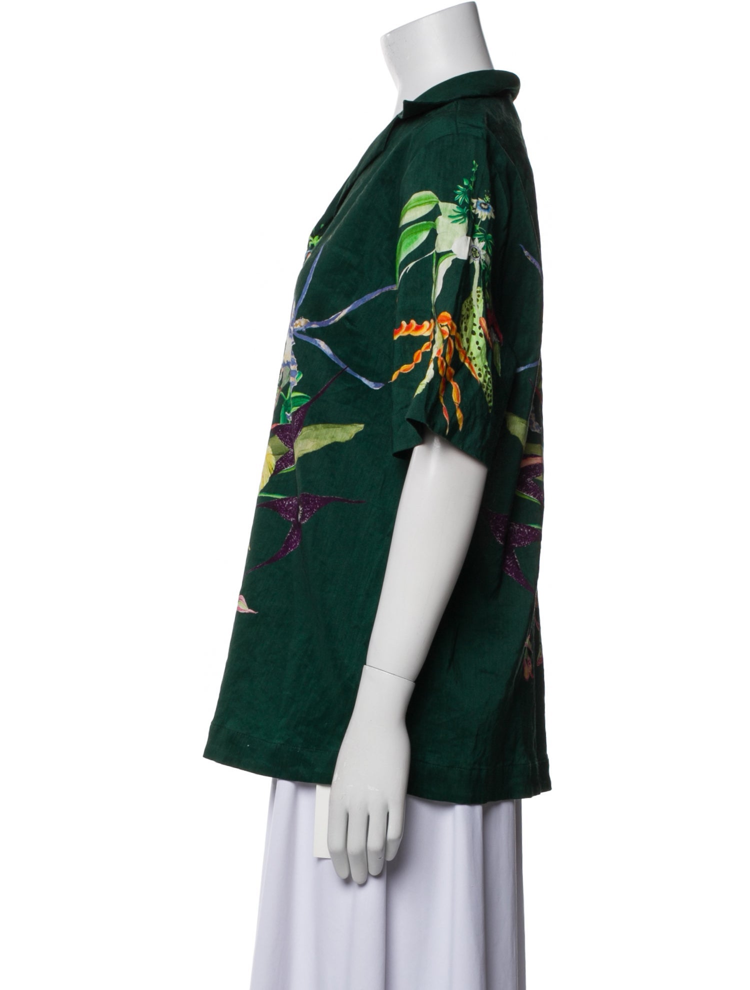 ALÉMAIS Linen Floral Print Blouse