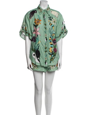 ALÉMAIS Linen Printed Short Set