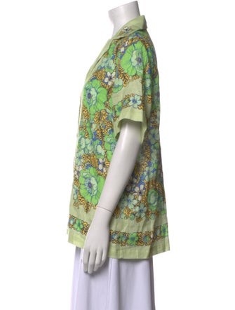 ALÉMAIS Linen Printed Button-Up Top