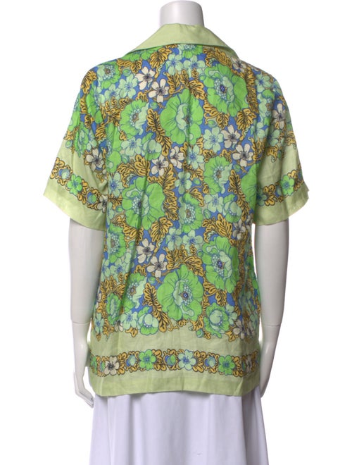 ALÉMAIS Linen Printed Button-Up Top