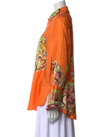 ALÉMAIS Floral Print Long Sleeve Button-Up Top