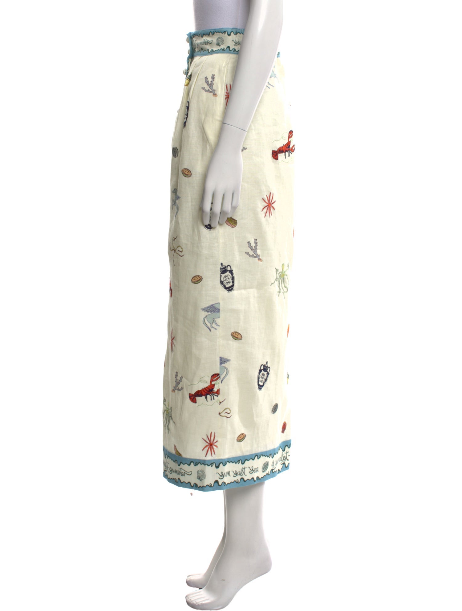 ALÉMAIS Printed Midi Length Skirt w/ Tags