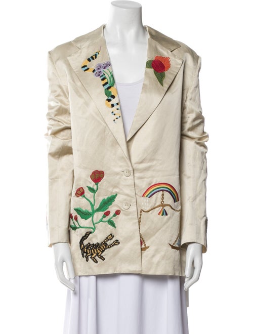 ALÉMAIS Linen Floral Print Blazer