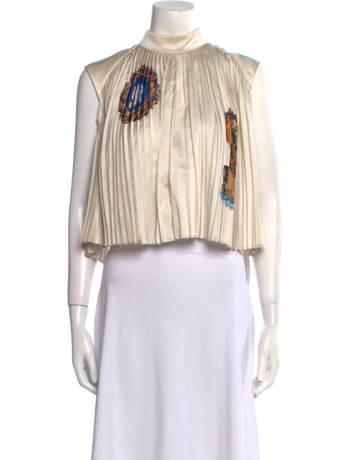 ALÉMAIS Striped Mock Neck Crop Top