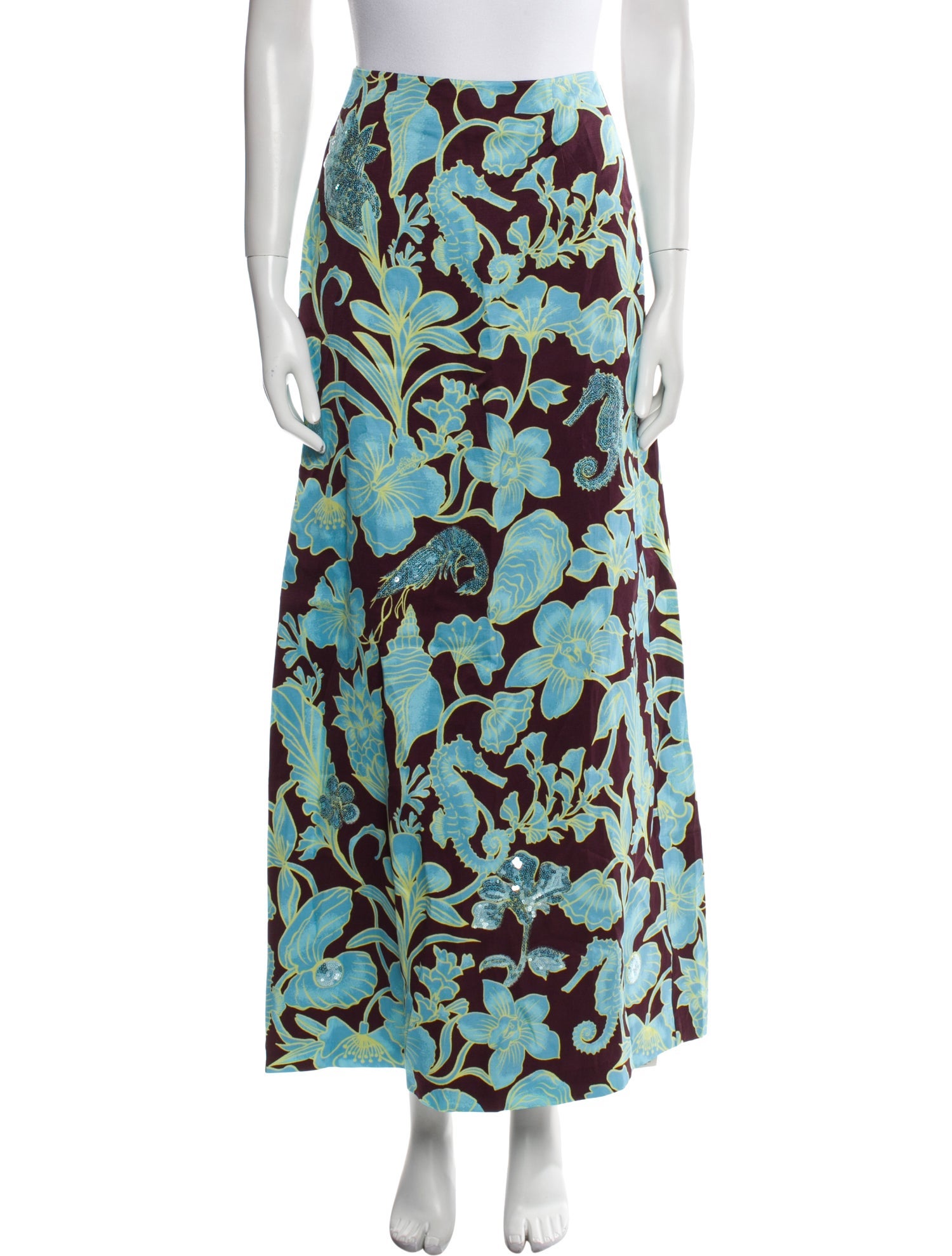 ALÉMAIS Floral Print Long Skirt