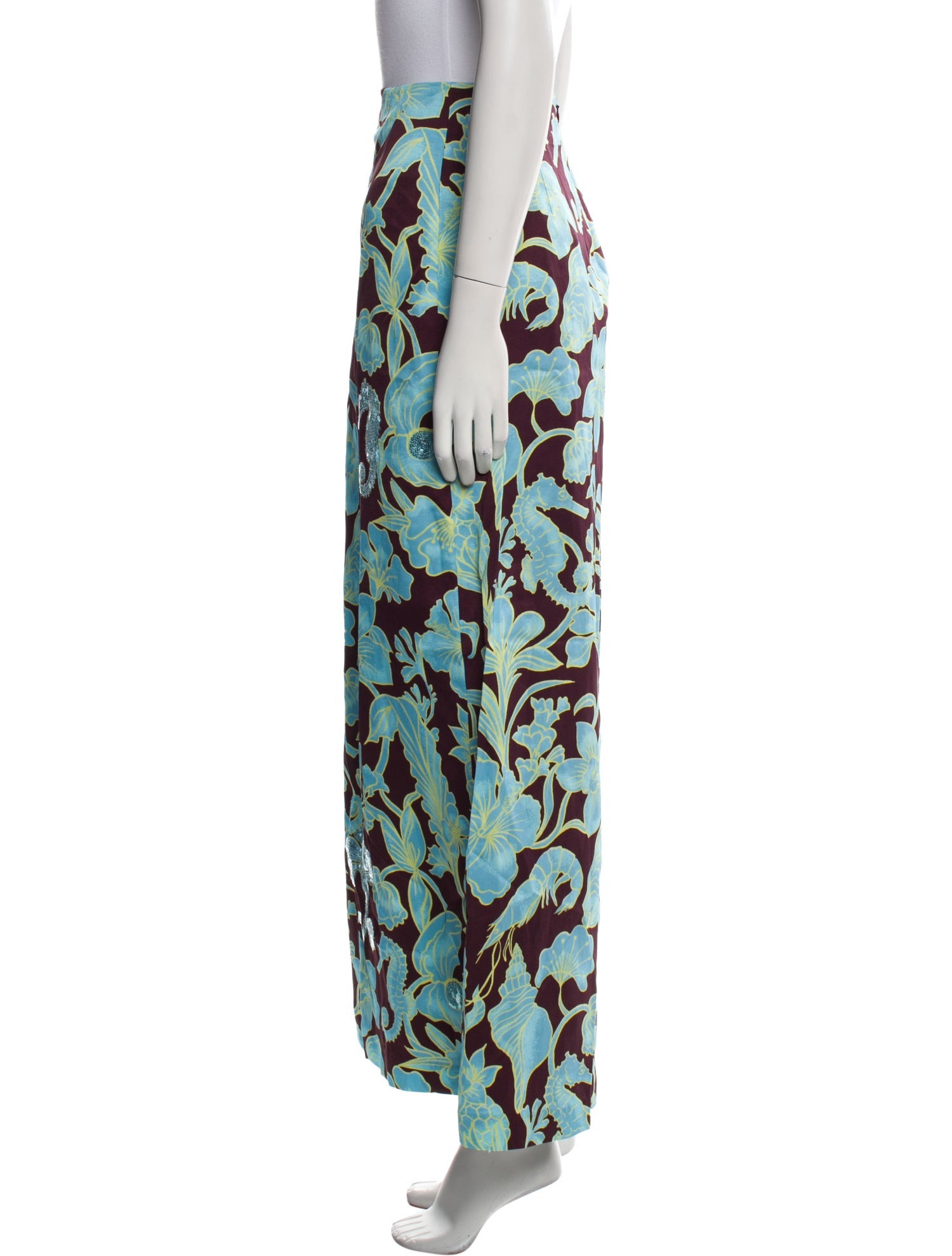 ALÉMAIS Floral Print Long Skirt