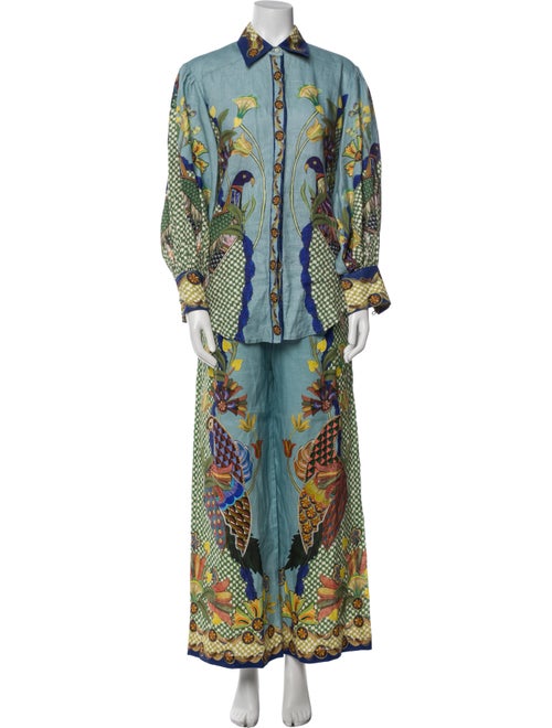 ALÉMAIS Linen Printed Pant Set