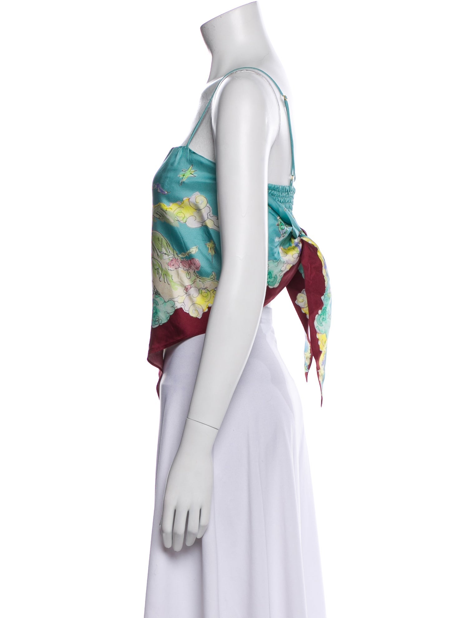 ALÉMAIS Silk Printed Crop Top