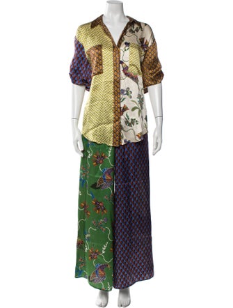 ALÉMAIS Silk Printed Pant Set