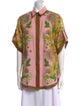 ALÉMAIS Linen Floral Print Button-Up Top