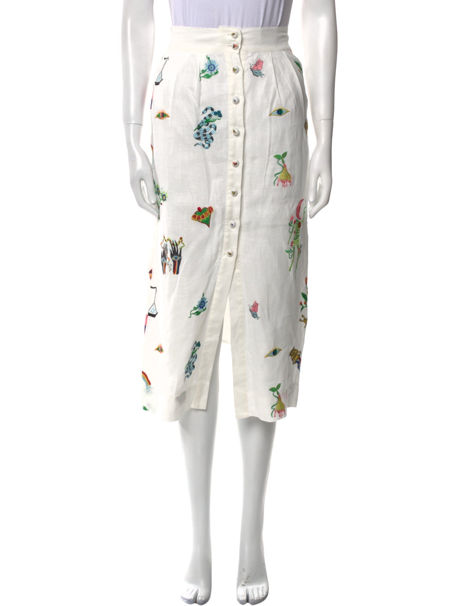 ALÉMAIS Printed Midi Length Skirt