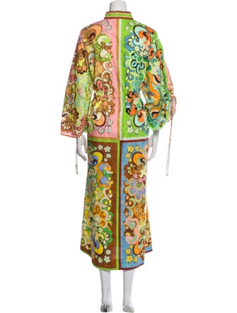 ALÉMAIS Paisley Print Long Dress