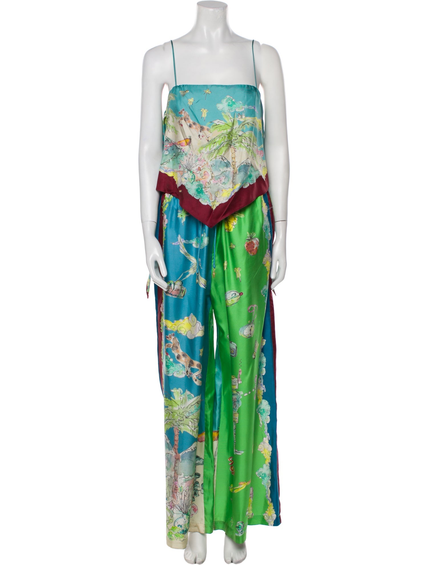 ALÉMAIS Silk Printed Pant Set