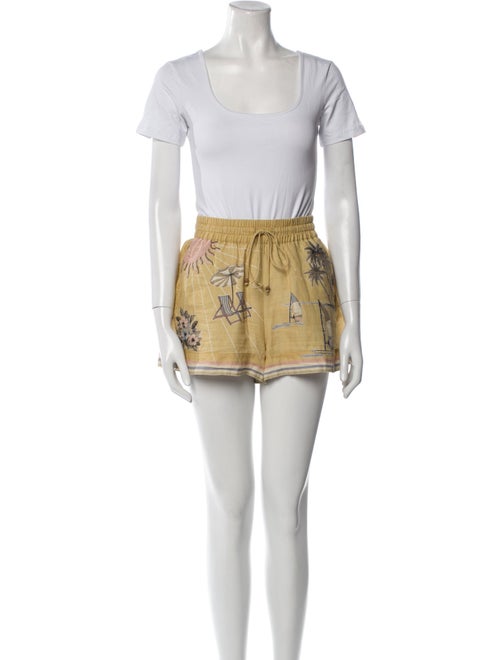 ALÉMAIS Linen Graphic Print Short Set