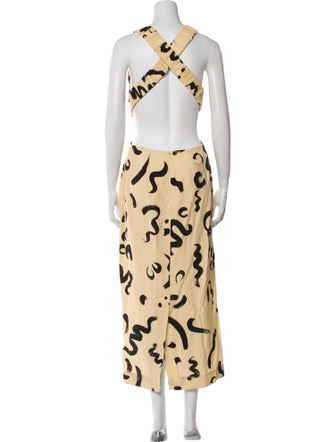 ALÉMAIS Silk Midi Length Dress