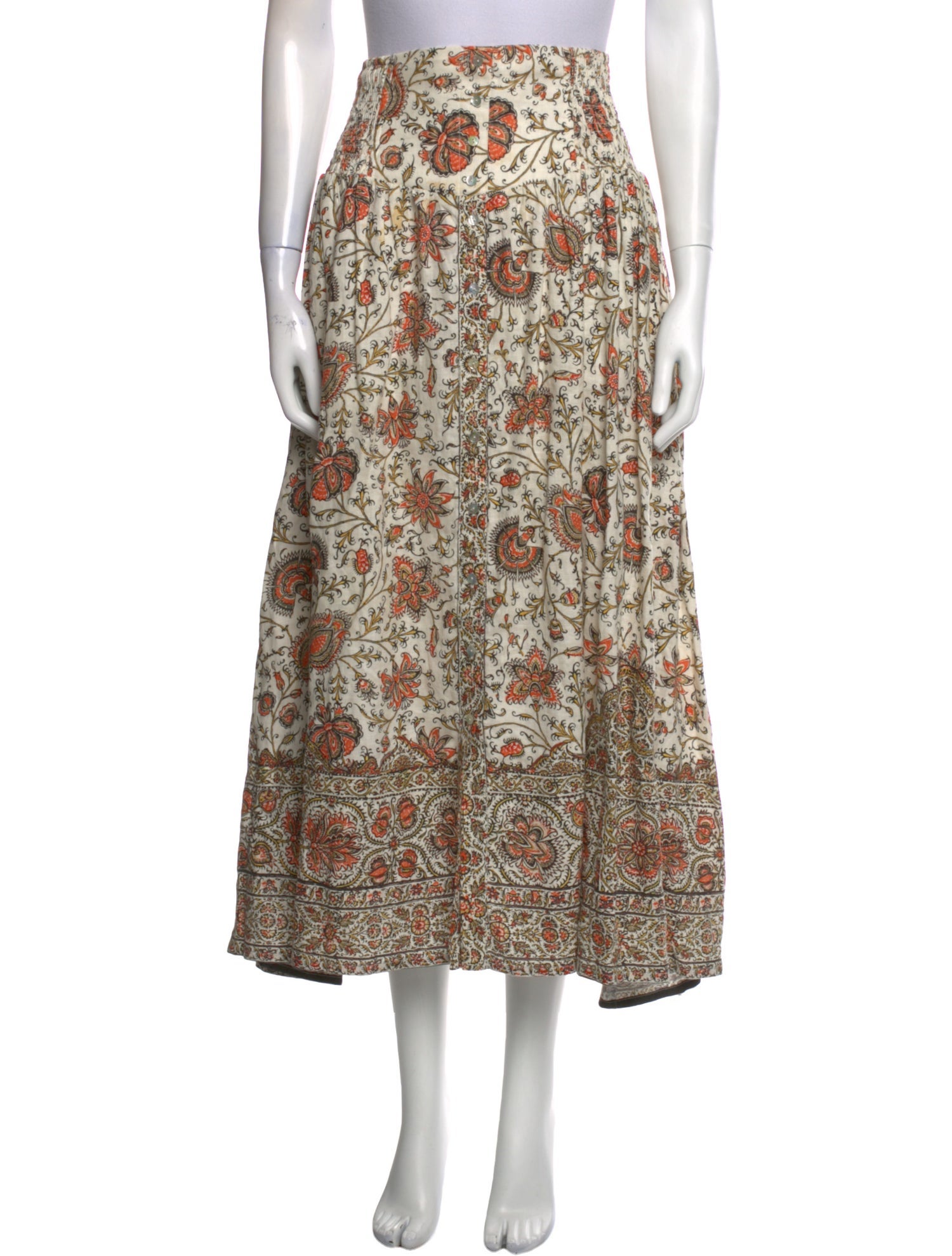 ALÉMAIS Linen Midi Length Skirt