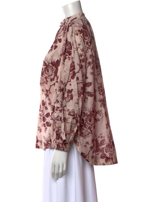 ALÉMAIS Floral Print Mock Neck Blouse