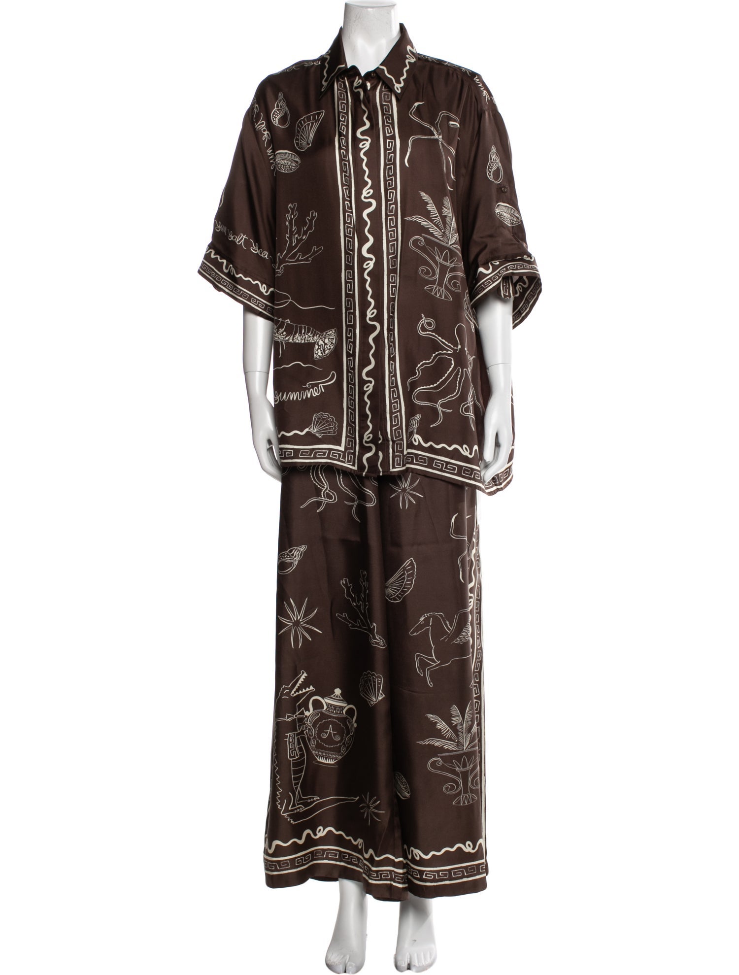 ALÉMAIS Silk Printed Pant Set