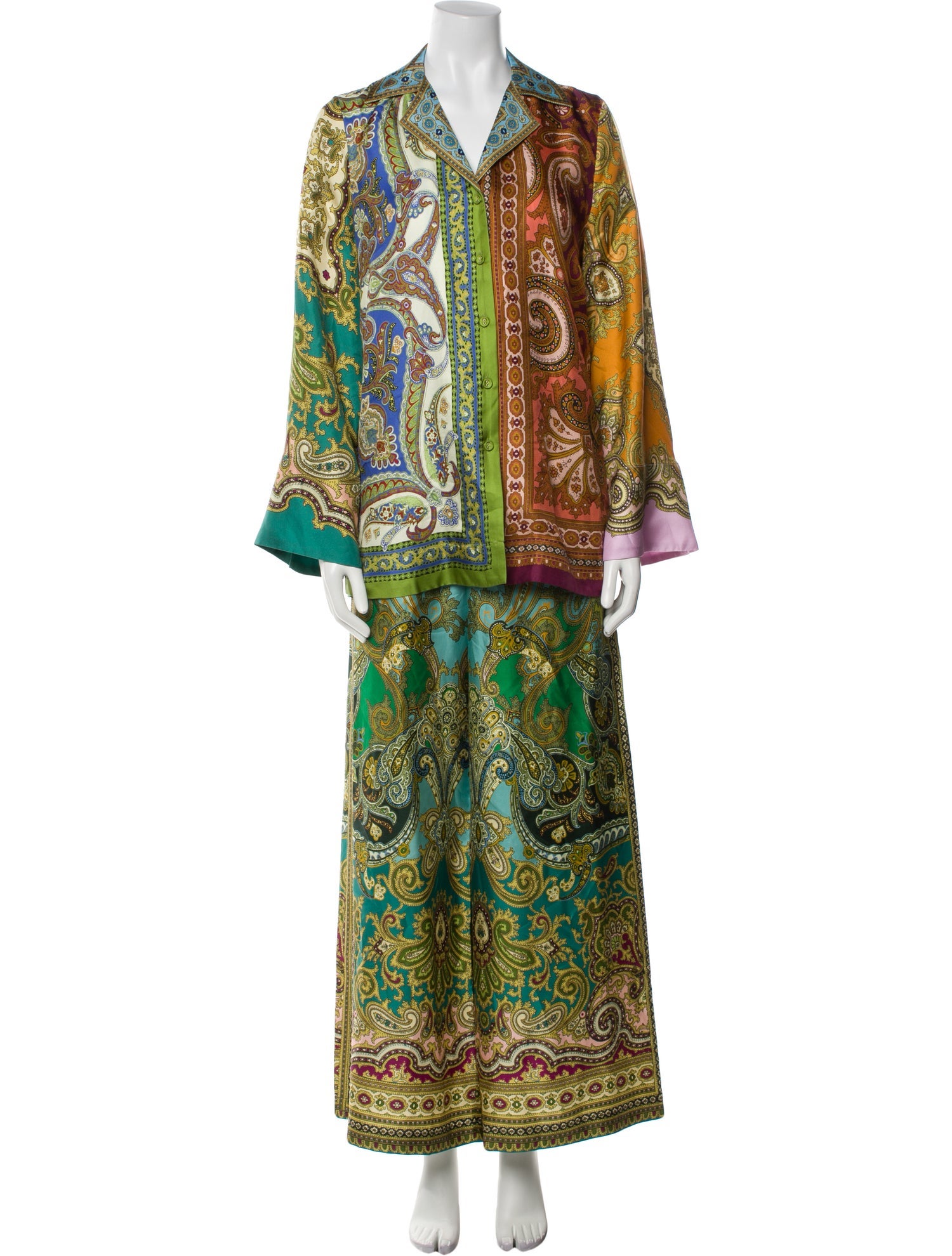 ALÉMAIS Silk Printed Pant Set