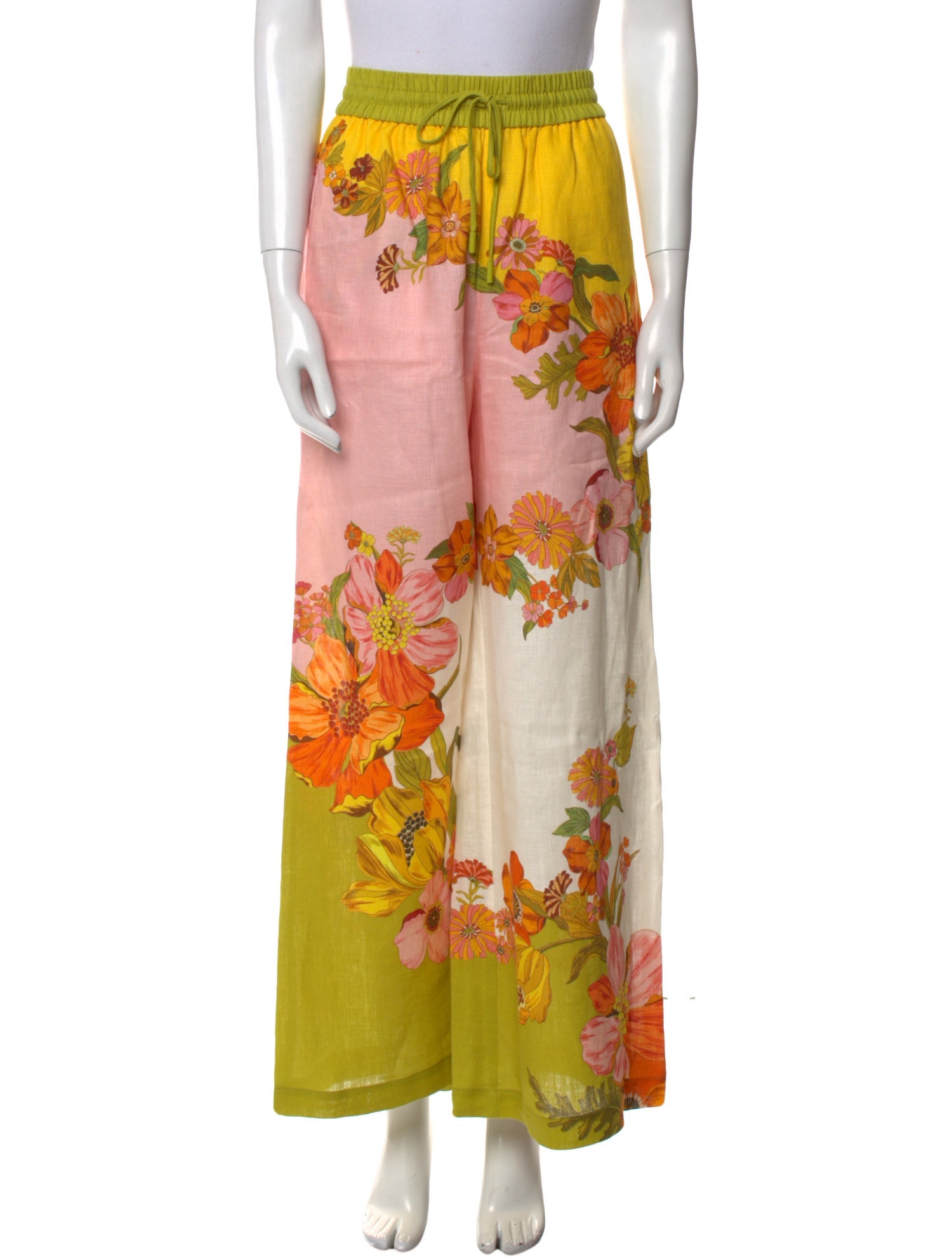 ALÉMAIS Floral Print Wide Leg Pants