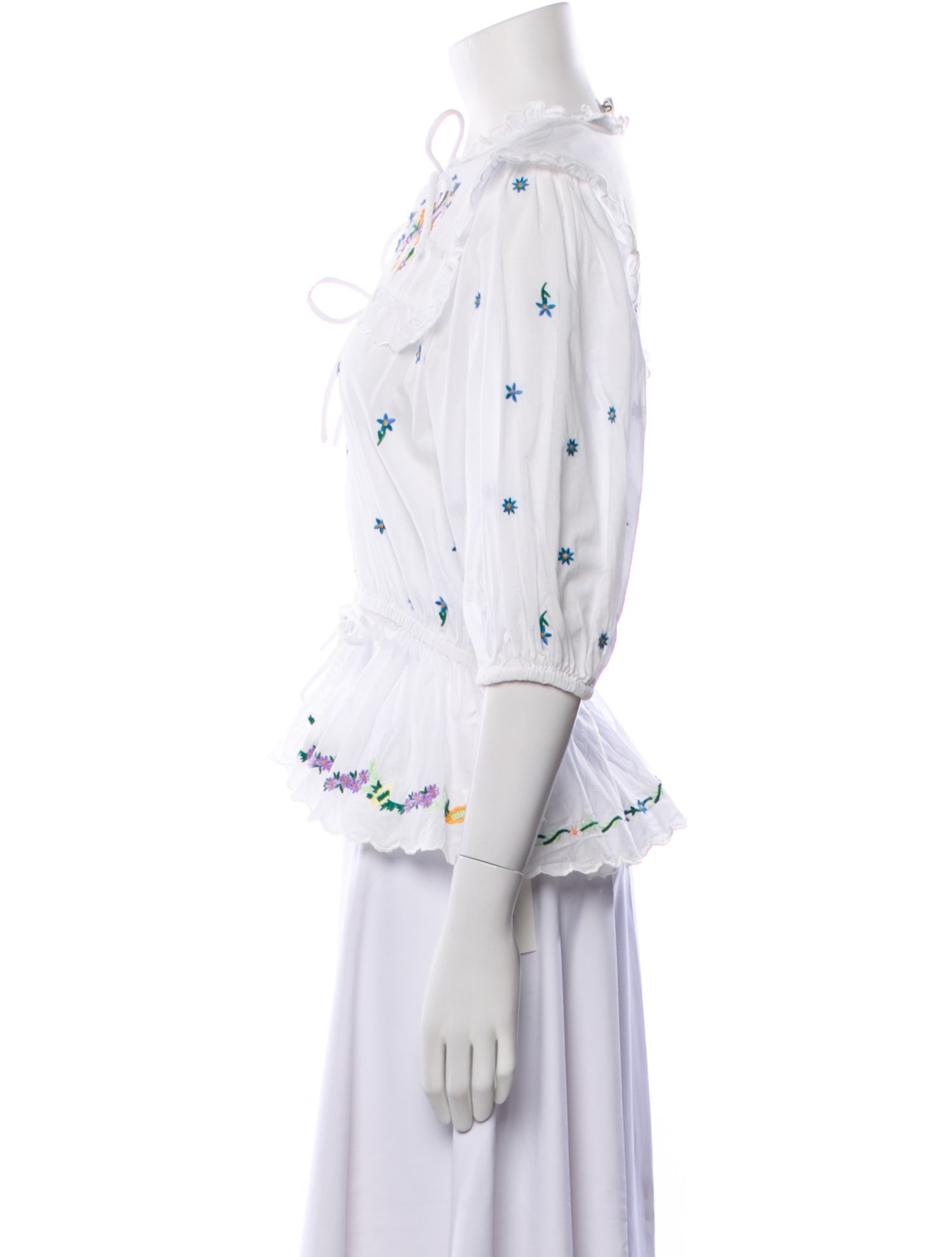 ALÉMAIS Printed Mock Neck Blouse