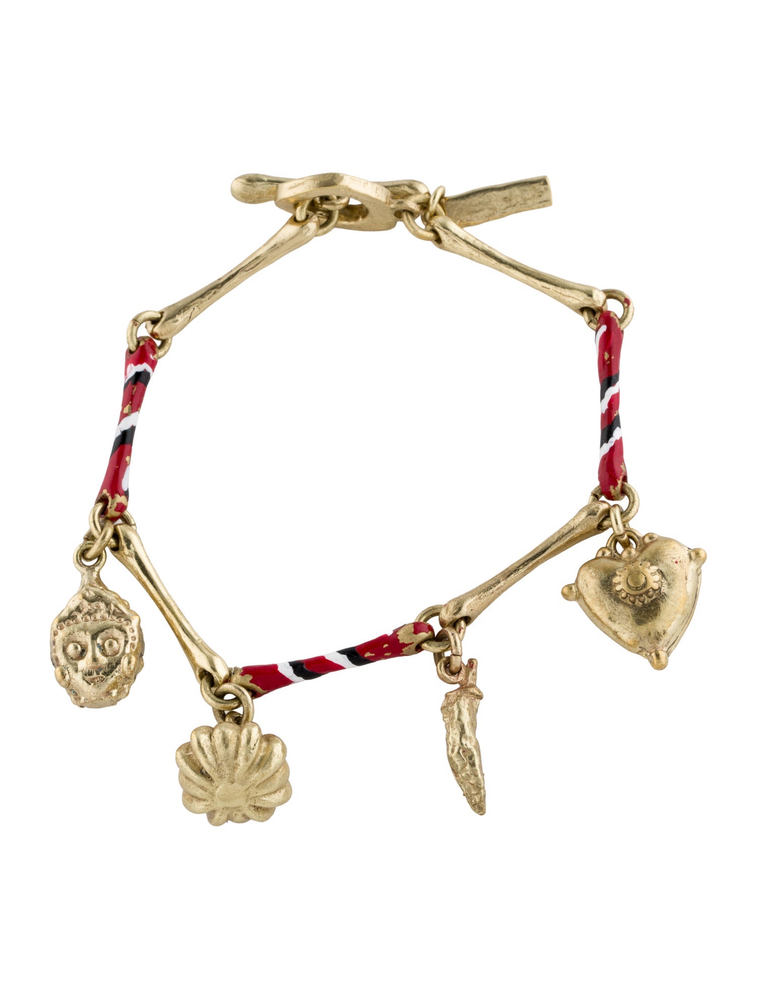 ALÉMAIS Tessori Rossa Stripe Charm Bracelet