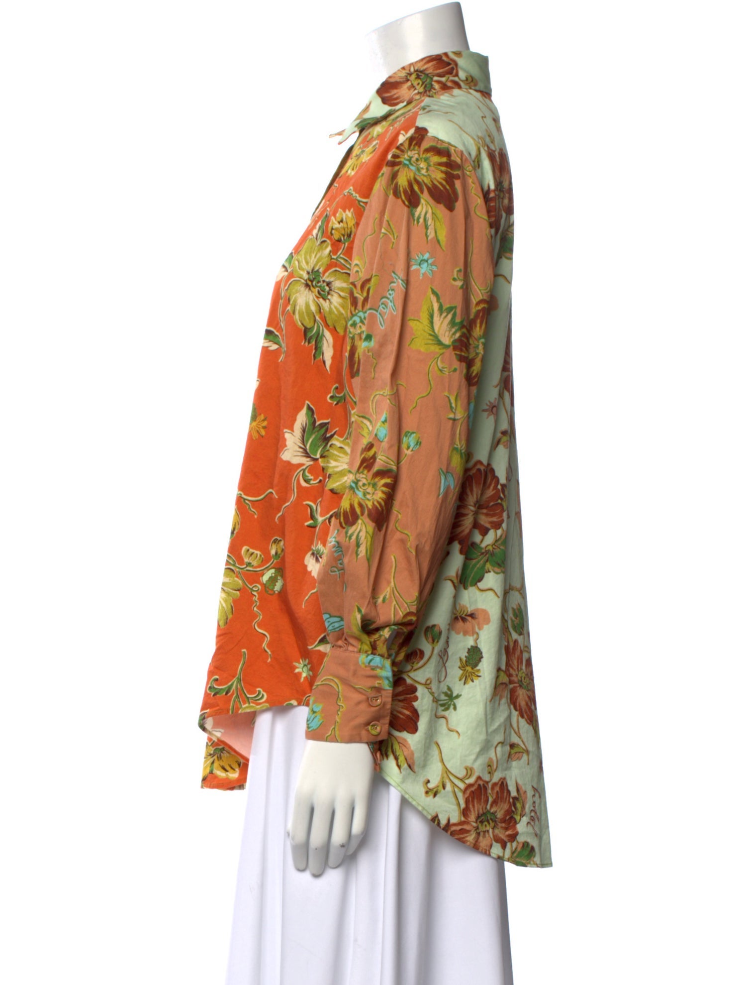 ALÉMAIS Floral Print Long Sleeve Button-Up Top