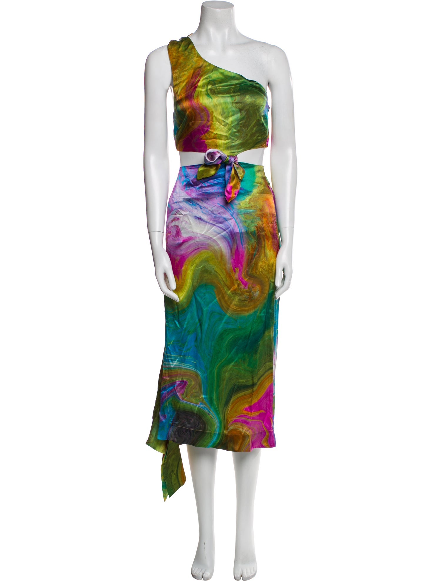 ALÉMAIS Silk Midi Length Dress