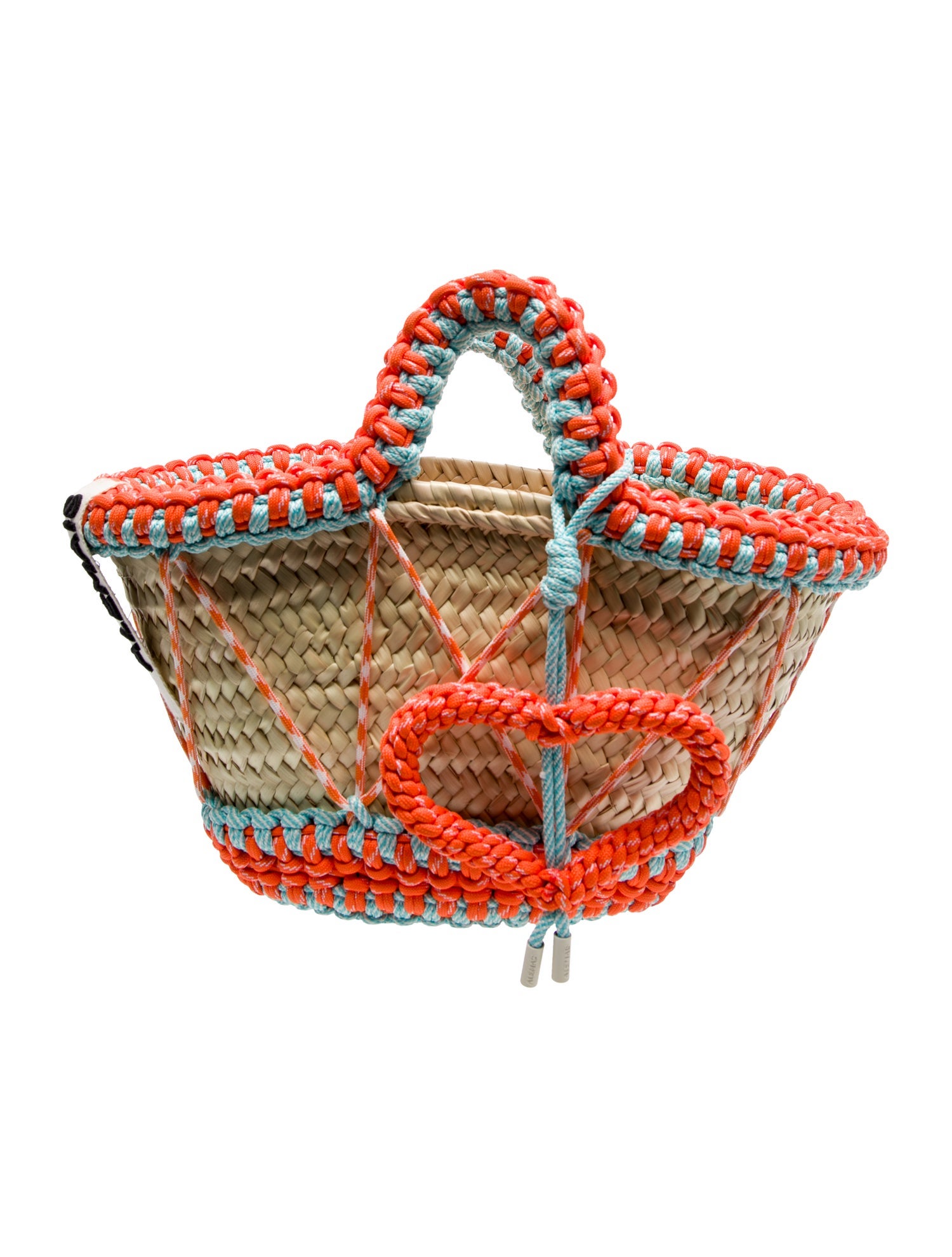 ALÉMAIS Straw Luis Macrame Cord Mini Basket Tote Mini w/ Tags